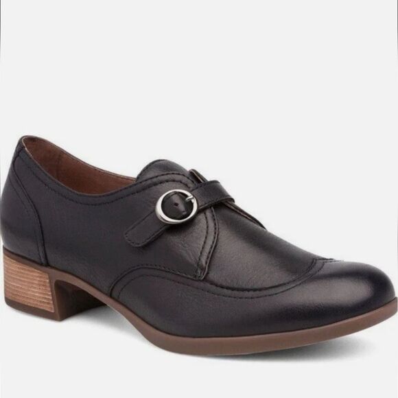 Dansko Women's 39 Livie Slip On Black Burnished Nappa Loafers - New - Picture 1 of 6